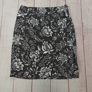 LOFT botanical & vine split hem mini skirt sz 0